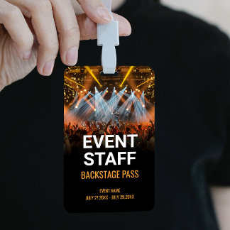 Music Event Backstage Pass Event Staff Badge