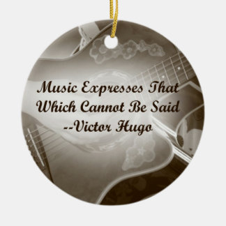 Music Expresses that guitar photo saying Ceramic Ornament