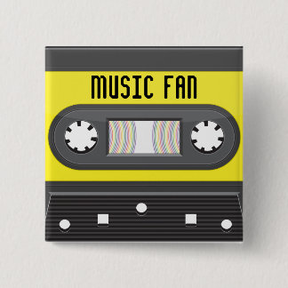 Music fab cassette with rainbow tape button