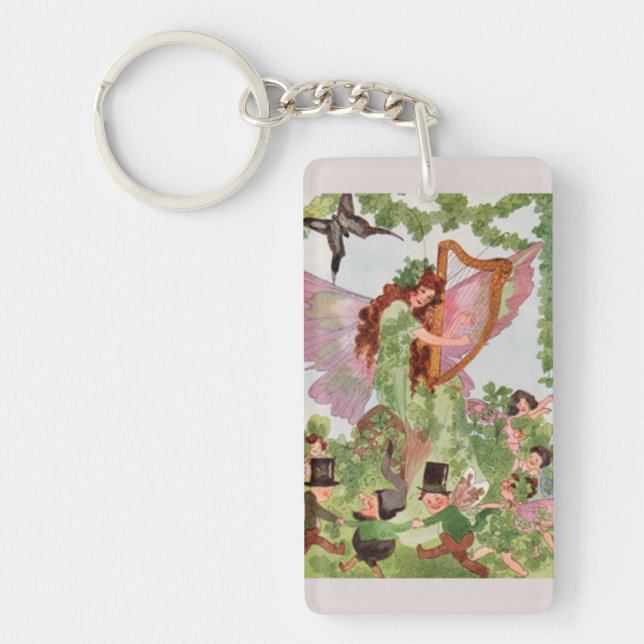 Music Faerie Playing Music Keychain (Front)