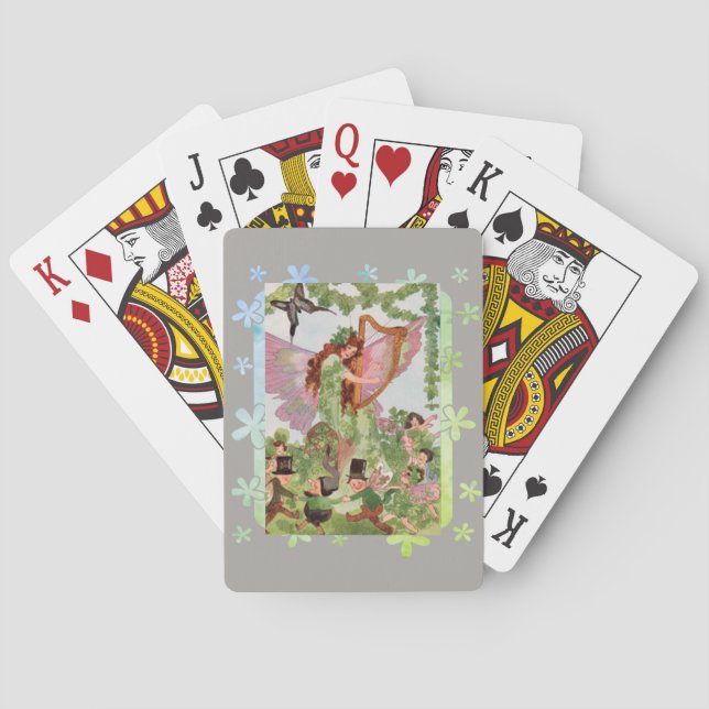 Music Faerie Playing Music Playing Cards (Back)