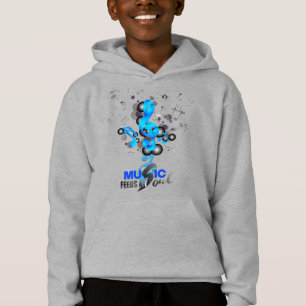 Music Feeds My Soul   Kids Pullover Hoodie