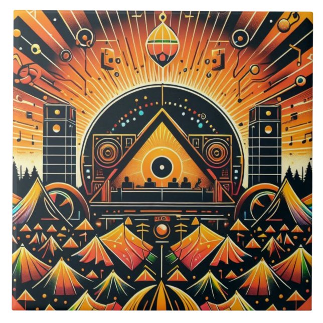 Music Festival Ceramic Tile (Front)