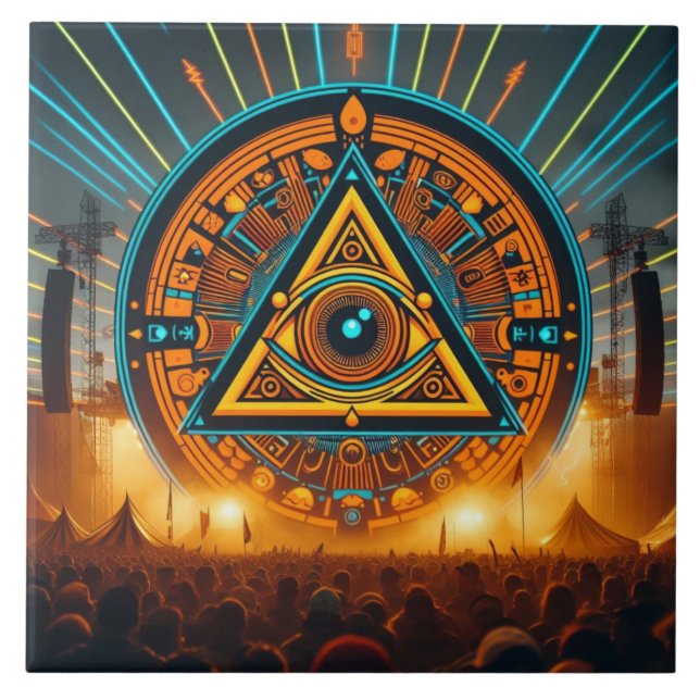 Music Festival Ceramic Tile (Front)