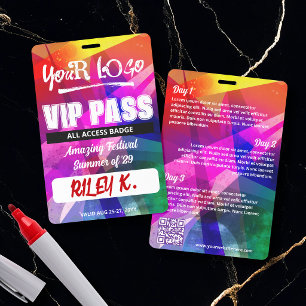 Music Festival Concert VIP Pass Badge