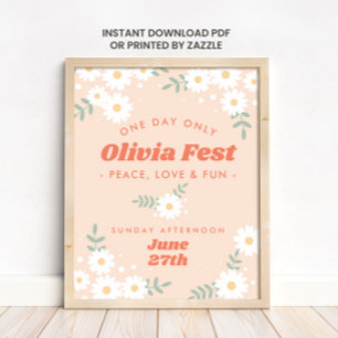 Music Festival Daisy Flower Welcome Sign