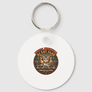 Music Festival DJ Cat Cat Lover Gift - Music Festi Keychain