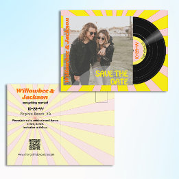 Music Festival Record Save the Date Postcard