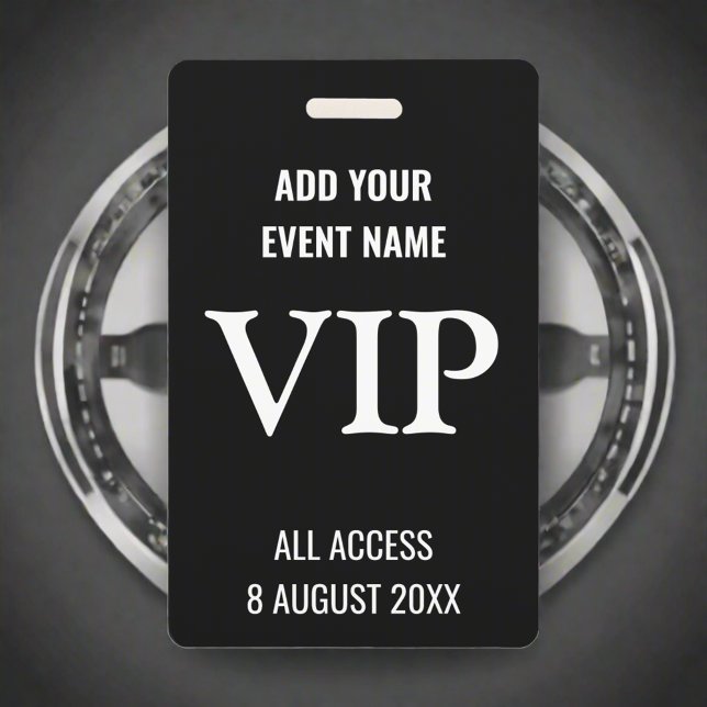 Music Festival VIP Backstage Pass Black & White Badge (Creator Uploaded)
