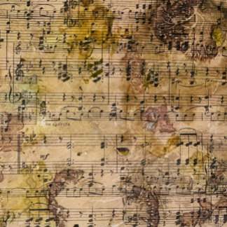 Music Floral Grunge Decoupage Botanical  Tissue Paper