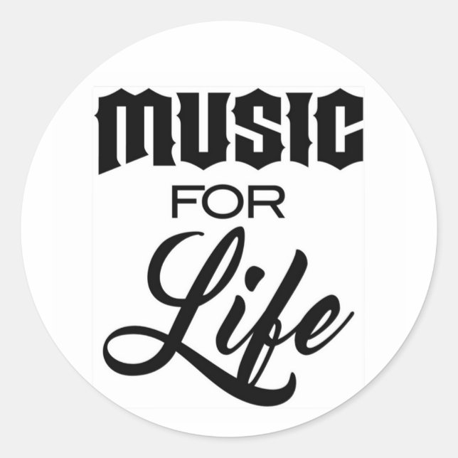 Music For Life Round Sticker (Front)