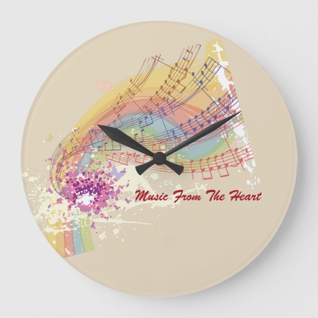 Music From The Heart Acrylic Wall Clock (Front)