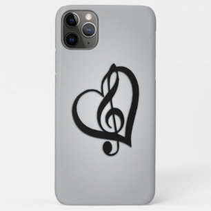 Music G Heart on Silver iPhone 11 Pro Max Case