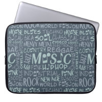 Music Genres Word Collage laptop sleeves