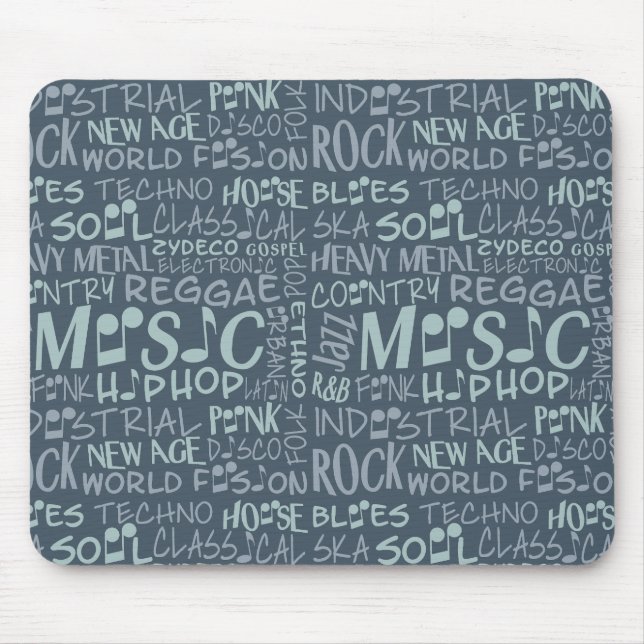 Music Genres Word Collage mousepad (Front)