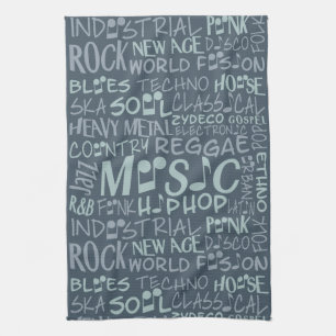 Music Genres Word Collage serviette à main