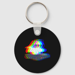Music Ghost Halloween Techno Rave Halloween Party Keychain