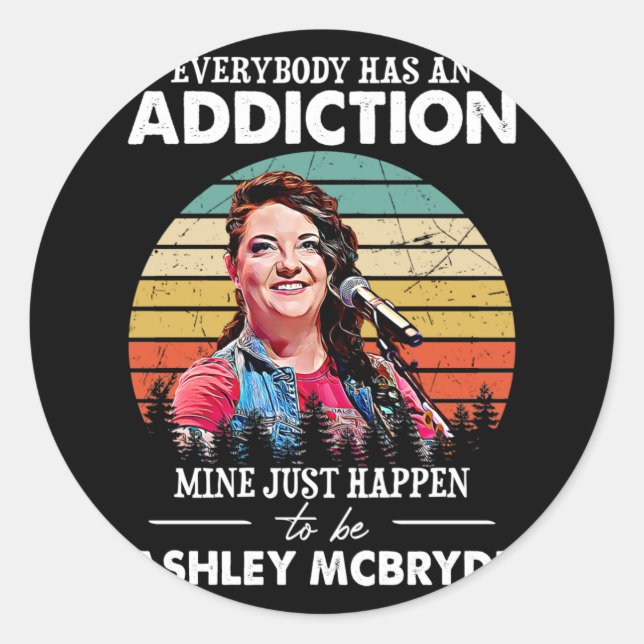 Music Gift Mine Just Happens To Be Ashley McBryde Classic Round Sticker (Front)