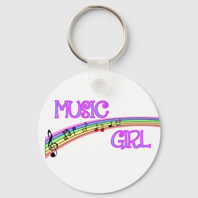 Music Girl Rainbow Keychain (Front)
