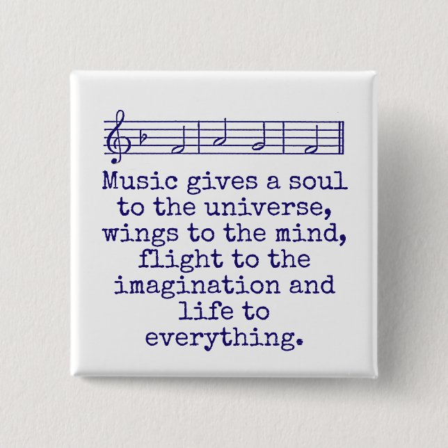 Music Gives A Soul - Music Quote  2 Inch Square Button (Front)