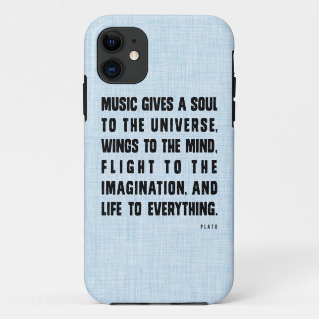 Music Gives A Soul To The Universe iPhone Case (Back)