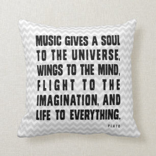 Music Gives Soul To The Universe Throw Pillow