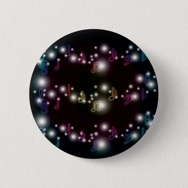 Music Glow 2 Inch Round Button (Front)