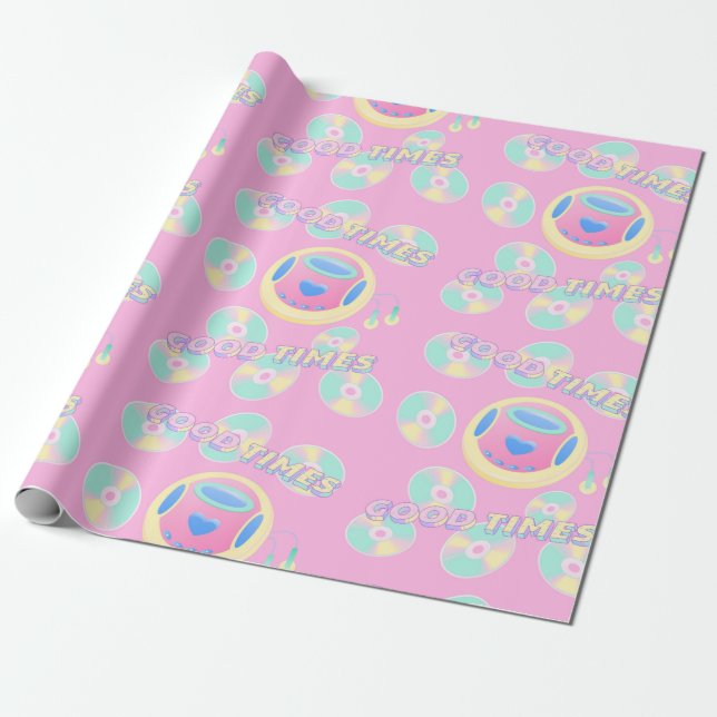 music good time pattern wrapping paper (Unrolled)
