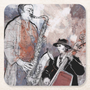 Music Graffiti Square Paper Coaster