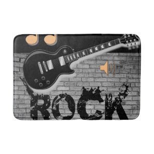 music guitar bathroom bathmat