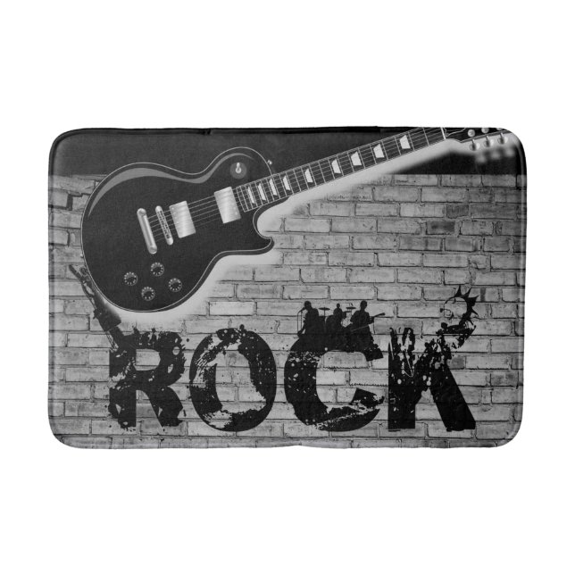 music guitar bathroom bathmat (Front)