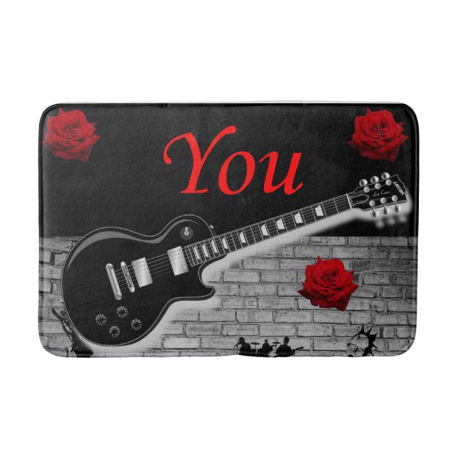 music guitar bathroom bathmat (Front)