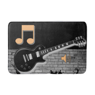 music guitar bathroom bathmat