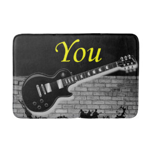music guitar bathroom bathmat