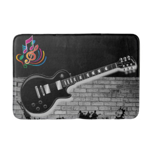 music guitar bathroom bathmat