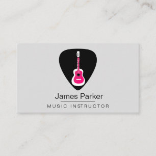 Music Guitar Instructor Logo Minimal Musician Business Card