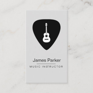Music Guitar Instructor Logo Minimalist Musician Business Card