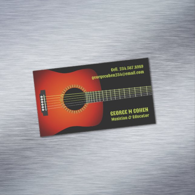 Music Guitar Magnetic Business Card (In Situ)