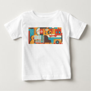 Music Guitar Piano Colourful Baby T-Shirt