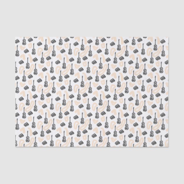 Music Guitar Radio Pattern Custom Tissue paper (Front)