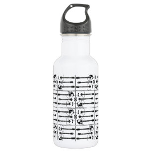 music, guitars 532 ml water bottle