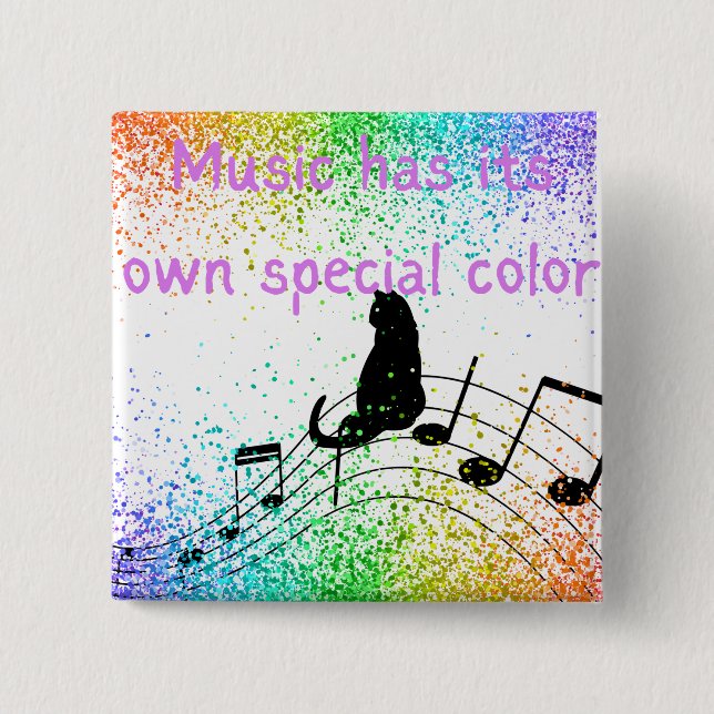 Music has its own special colour 2 inch square button (Front)