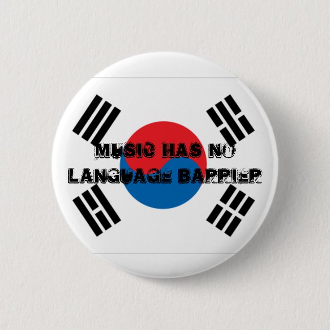 Music Has No Language Barrier 2 Inch Round Button (Front)