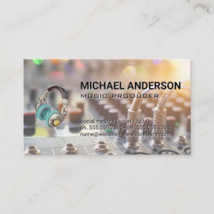 Music Headphones   Sound Board Mixer Business Card