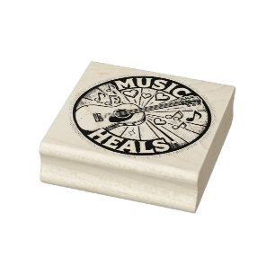 Music Heals Rubber Stamp