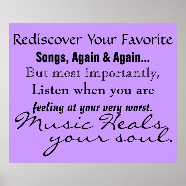 Music Heals Your Soul Poster (Front)