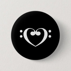 Music Heart 2 Inch Round Button