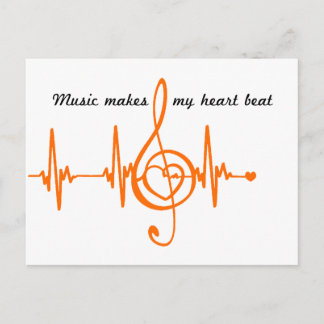 MUSIC HEART BEAT Música batida do coração Postcard