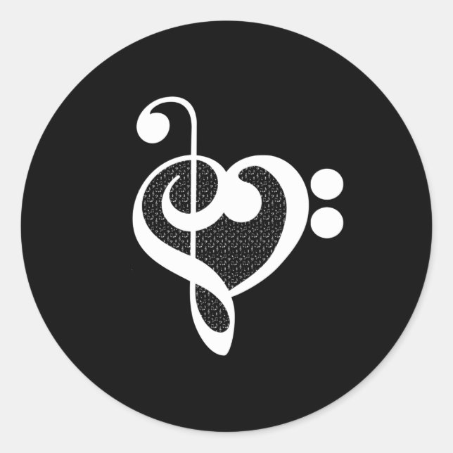 Music Heart - I Love Music Classic Round Sticker (Front)