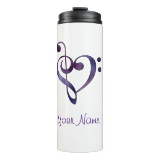 Music Heart Personalized Thermal Tumbler